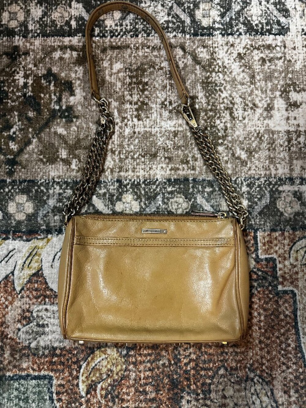 Rebecca Minkoff Tan Leather Mini MAC Chain Shoulder Bag Crossbody
